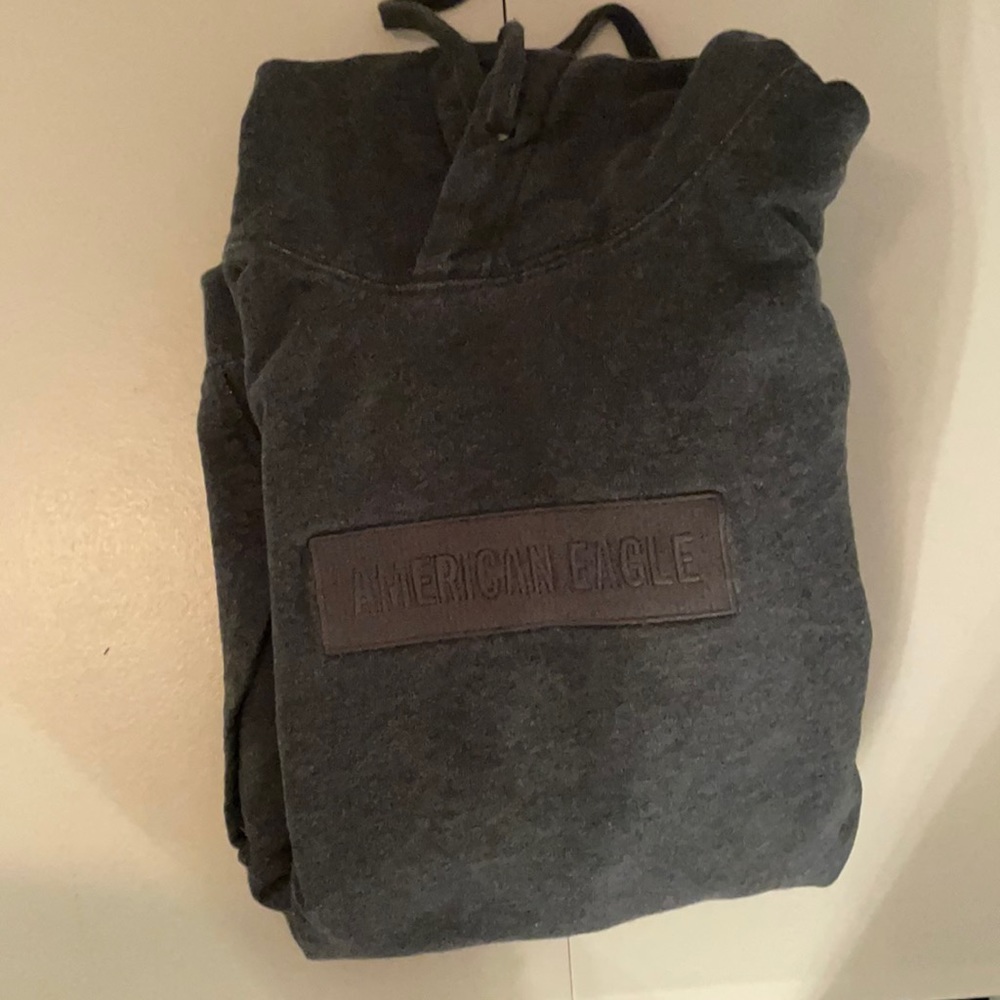 American Eagle Gray Embossed Logo Hoodie
